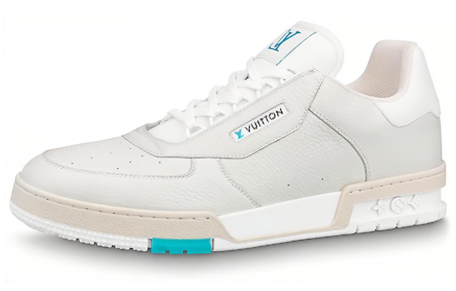 Louis Vuitton Trainer Sneakers 'Light Grey White Teal' 1A816H