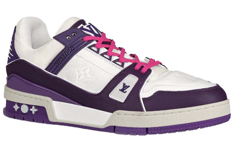Order Sneakers Louis Vuitton Trainer 'Putih Ungu' 1A8135