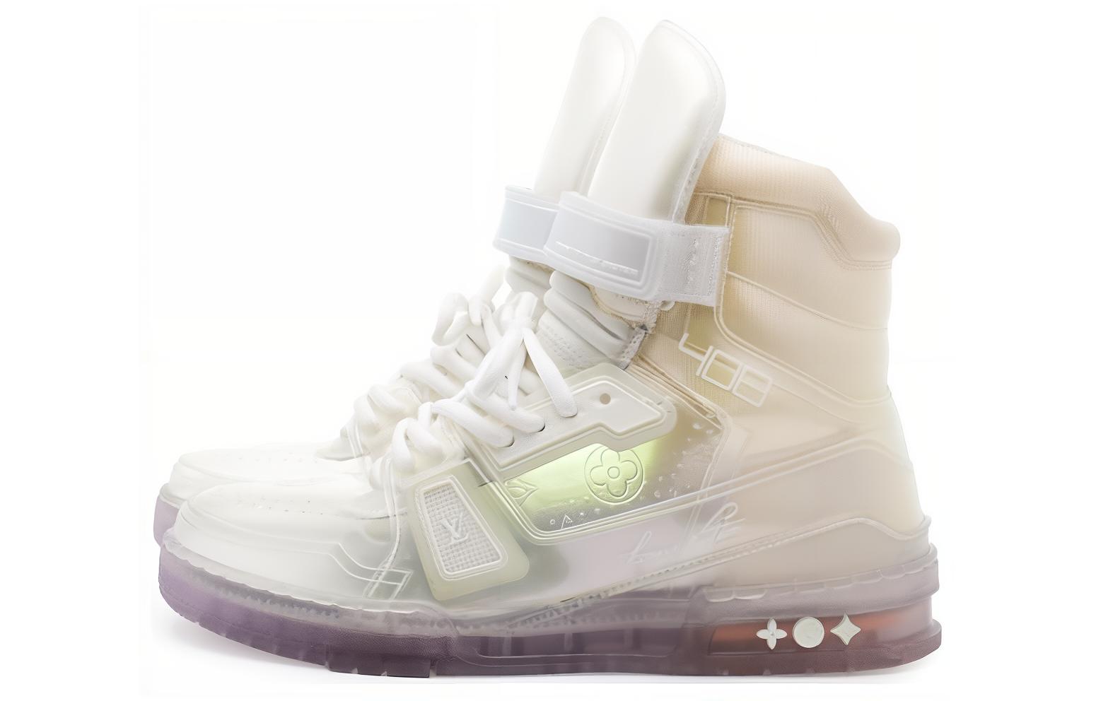 Buy LOUIS VUITTON Trainer 高筒運動 時尚板鞋 男款 白色