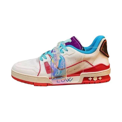 LV Trainer Upcycling Sneakers 'White Blue Purple for China'