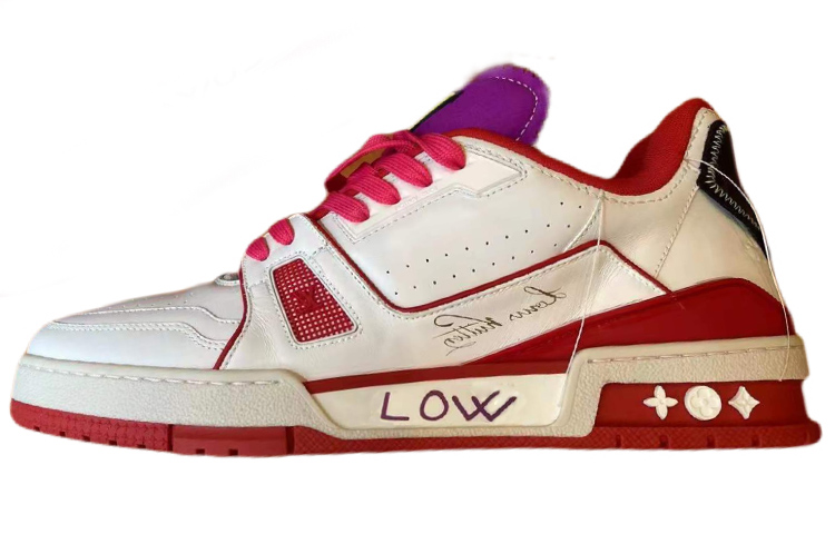 Louis Vuitton Trainer Upcycling Sneakers 'White Red Purple for Sydney' 1A9DA5