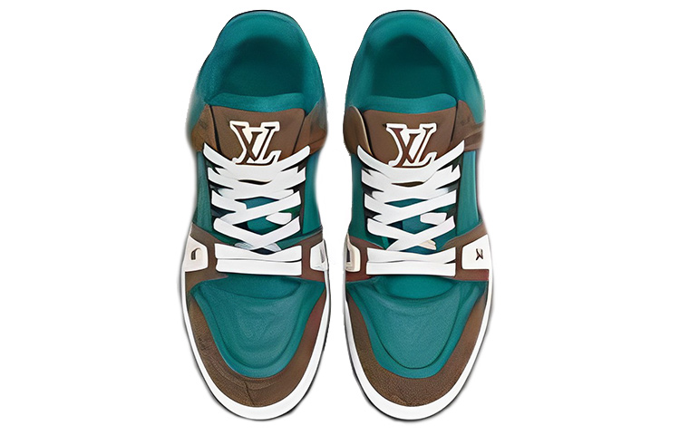 LV Trainers 'Brown Teal' 圖 2