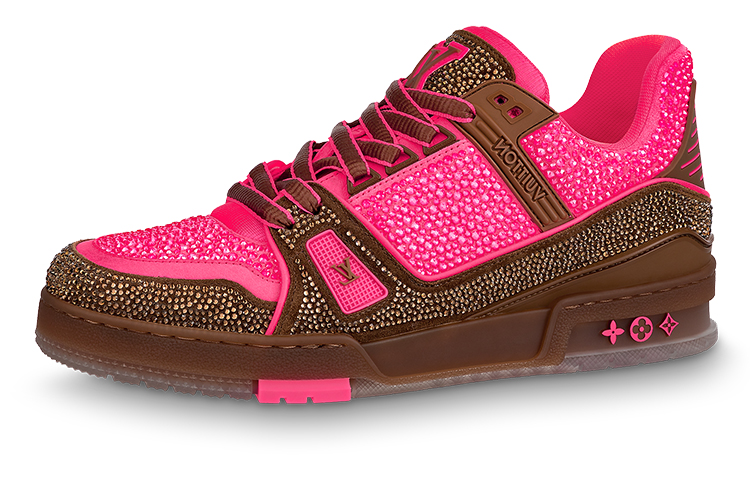 Buy Louis Vuitton Kasut Sukan 'Kristal Merah Jambu dan Coklat' 1A8Z6Y