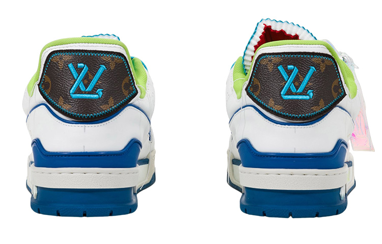 Shop Louis Vuitton Zapatillas 'Blanco Azul Verde para Ghana' 1A9DBB