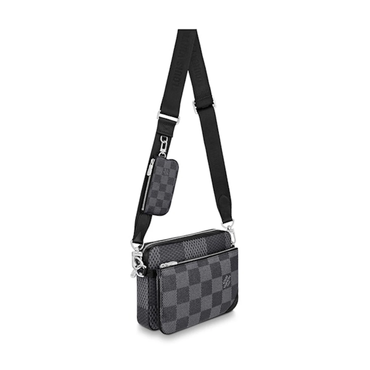 Louis Vuitton Trio Messenger Bag Grey Damier Graphite 3D