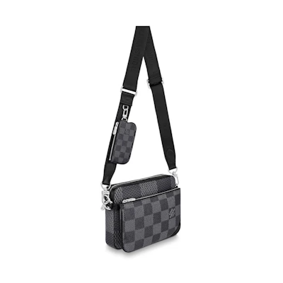 Louis Vuitton Trio Messenger Bag Grey Damier Graphite 3D