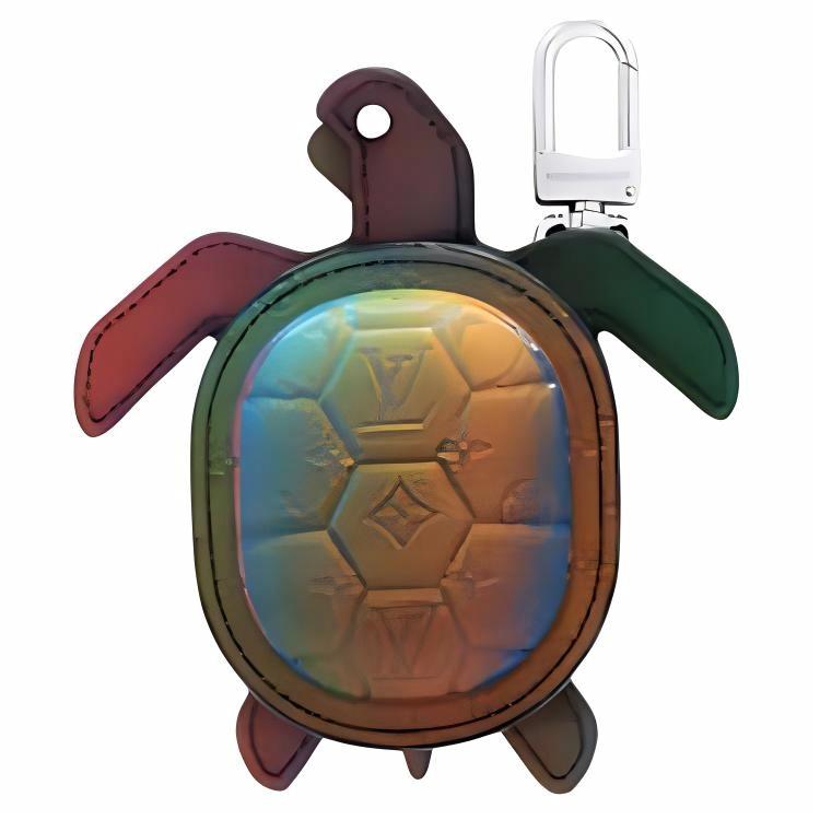 Order Louis Vuitton Llavero Forma Tortuga Cuero y Metal Azul. M02398