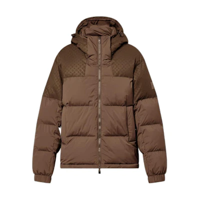 Louis Vuitton Two-Tone Hooded Zip-Fit Puffer Jacket Gray/Brown 1AFA22
