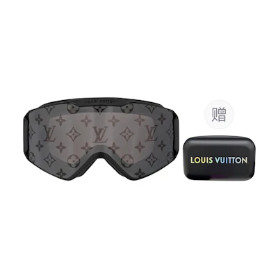 LOUIS VUITTON Unisex Black Monogram Ski Goggles with Windproof Frame Z1573