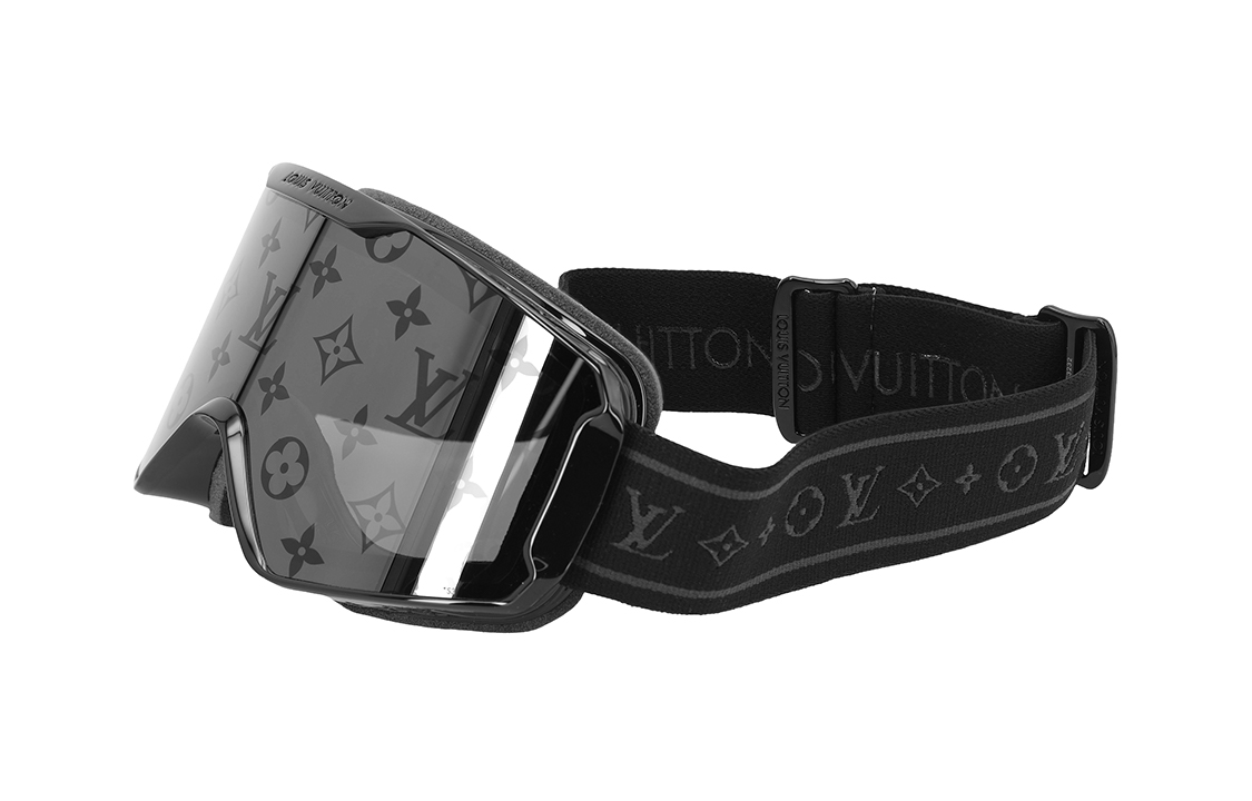 Sizing ルイヴィトン ユニセックス ブラック モノグラム スキーゴーグル 防風フレーム付き Z1573
