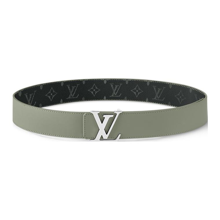 LOUIS VUITTON Unisex Grey Leather Belt Solid Design 4cm m8720t 圖 2