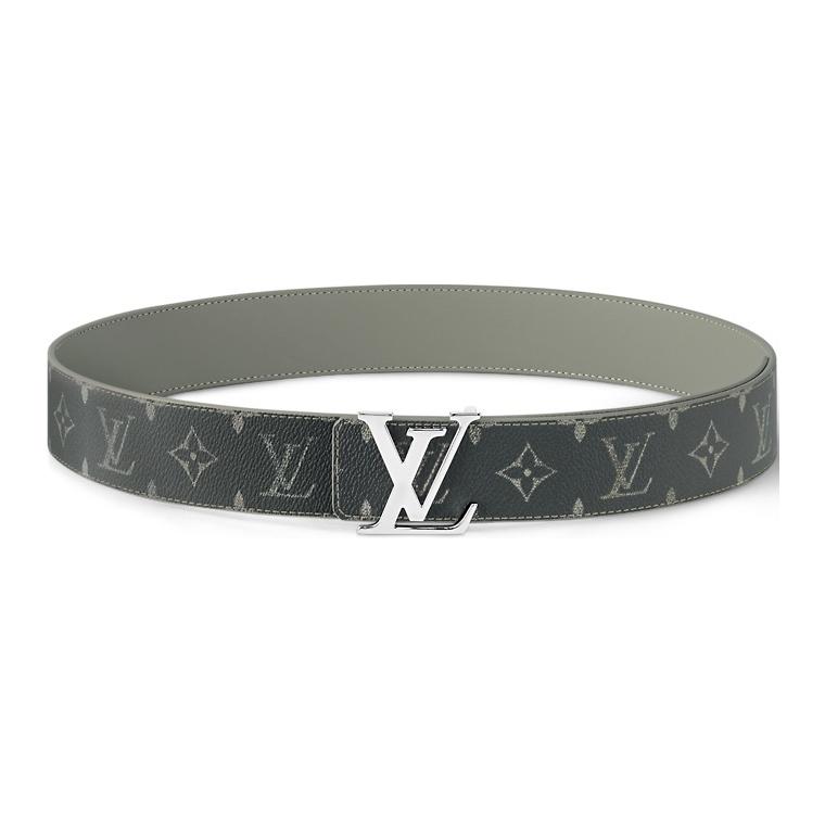 LOUIS VUITTON Unisex Grey Leather Belt Solid Design 4cm m8720t 圖 3