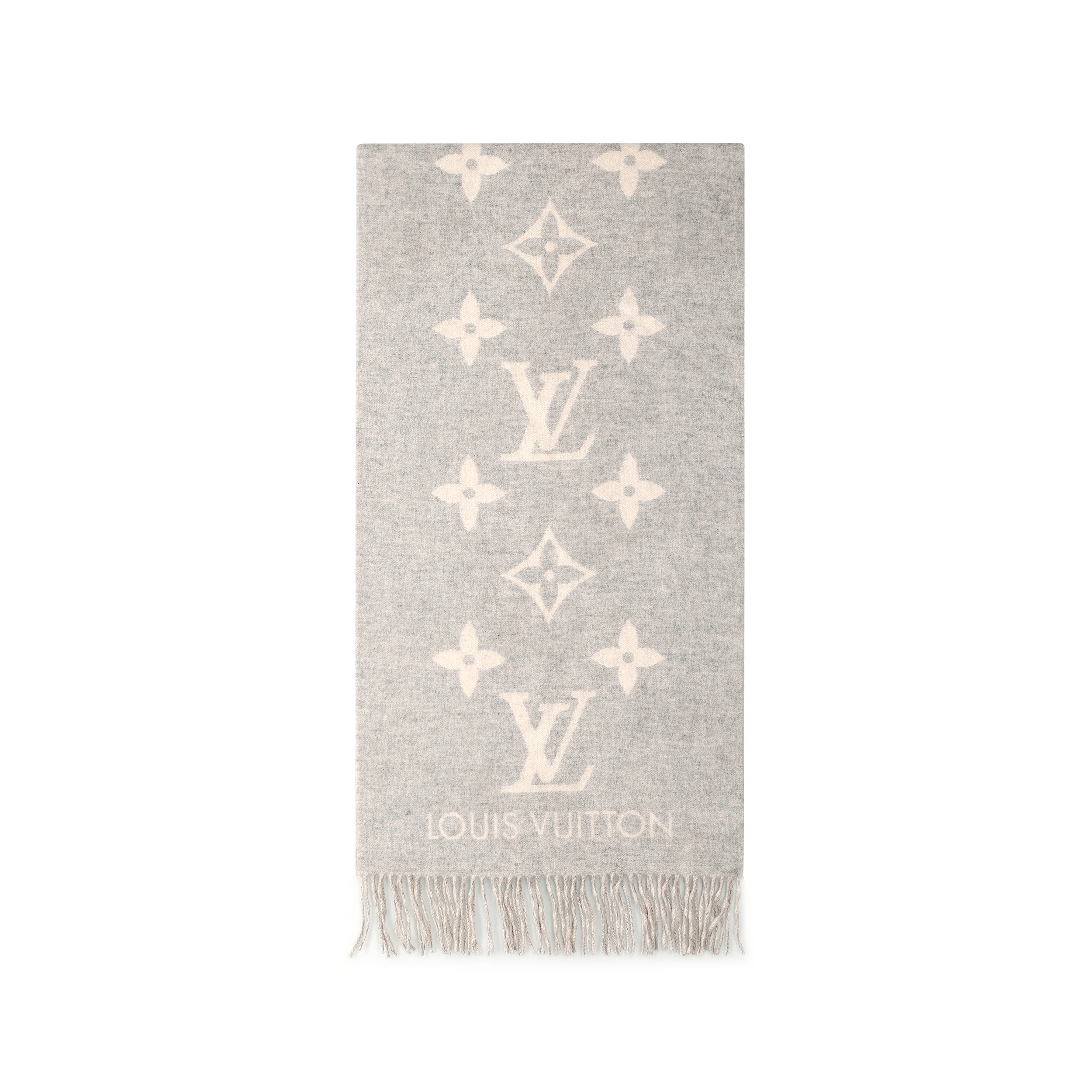 LOUIS VUITTON Unisex Japanese Korean Style Cashmere Scarf Gray M71126 圖 3