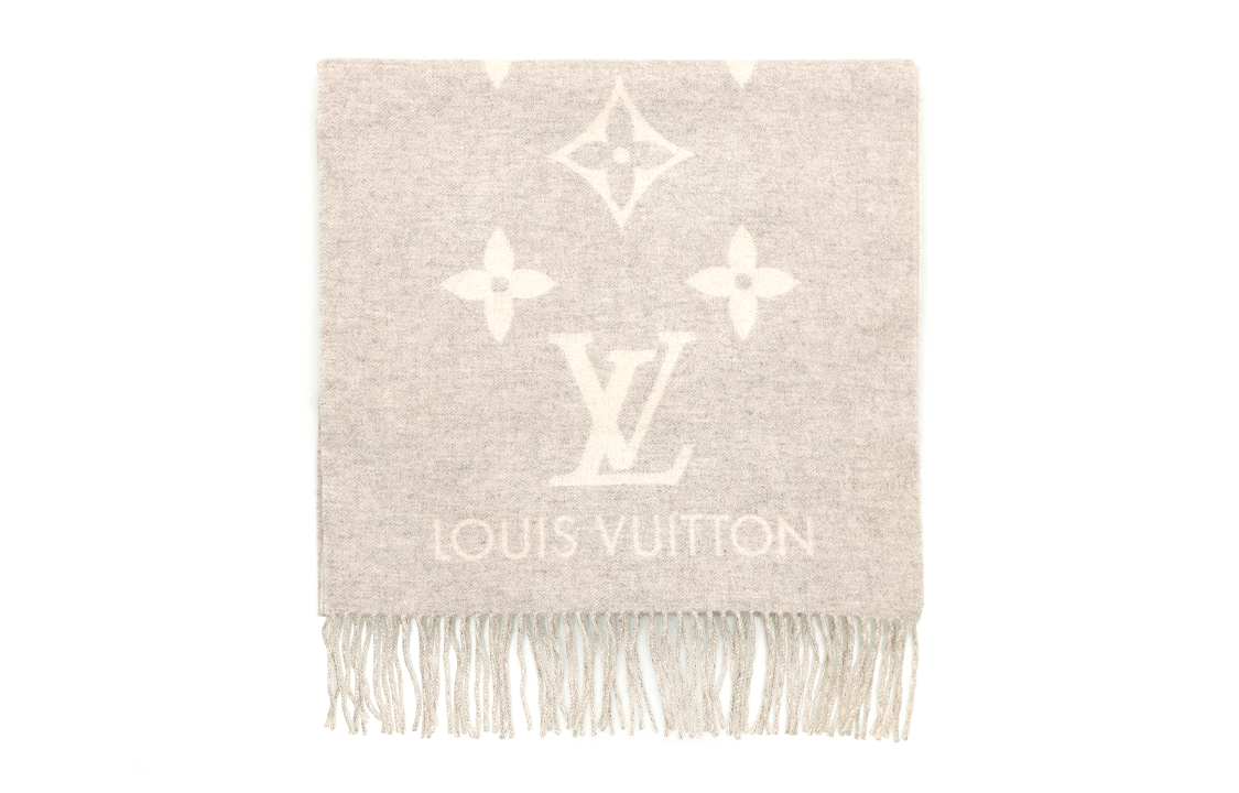 LOUIS VUITTON Unisex Japanese Korean Style Cashmere Scarf Gray M71126 圖 4