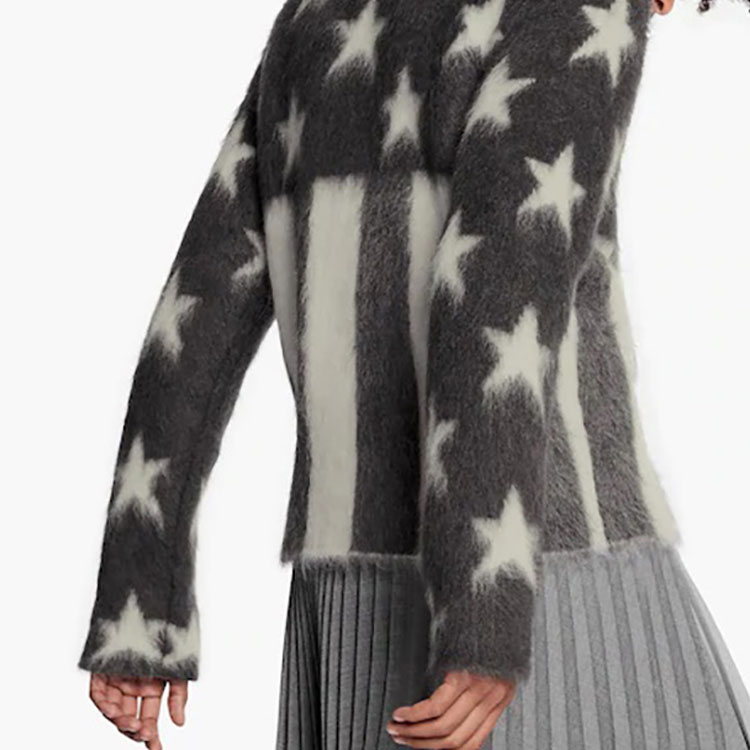 Lookbook 路易威登 男女同款星条纹提花圆领毛衣 深灰色 1A5PMW