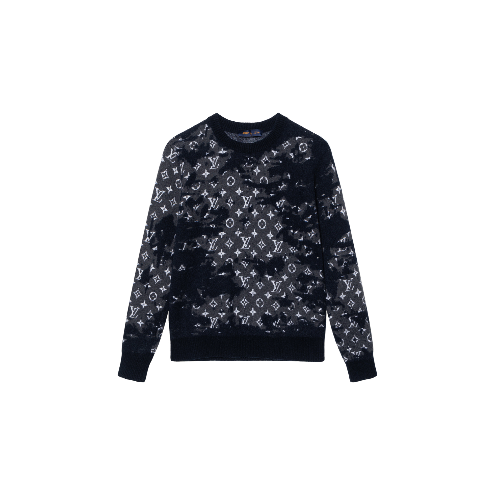 Louis Vuitton Vintage Black Crew Neck Wool Sweater 1A8GYD