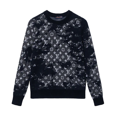 Louis Vuitton Vintage Black Crew Neck Wool Sweater 1A8GYD