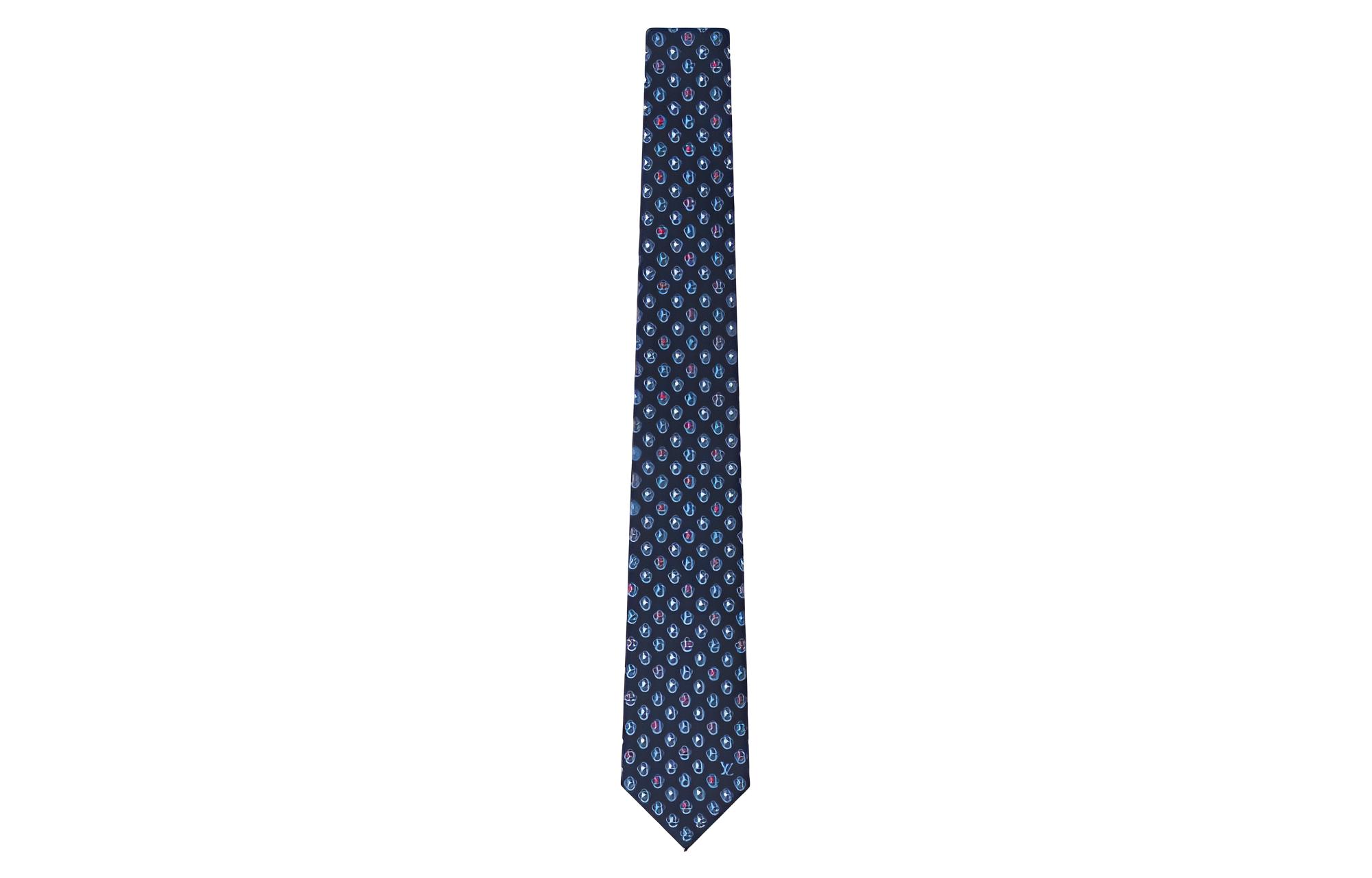 Louis Vuitton Vivienne All Over Mascot Print Tie Blue  Accessory. M77829