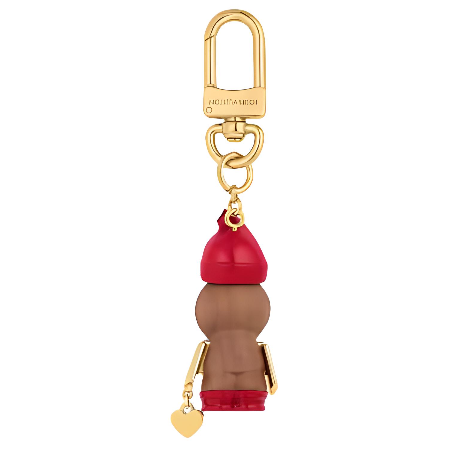Shop LOUIS VUITTON Vivienne Holidays Santa Keychain Leather Metal Unisex Multicolor. M02212