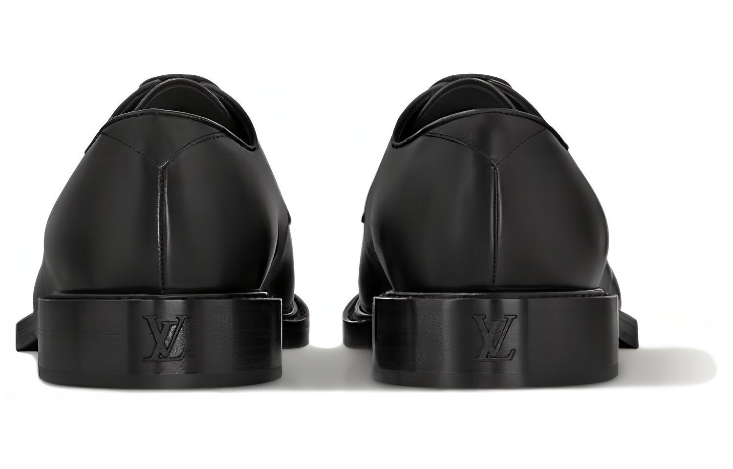 Purchase 路易威登伏尔泰德比鞋“黑色皮革” 1ACNW9