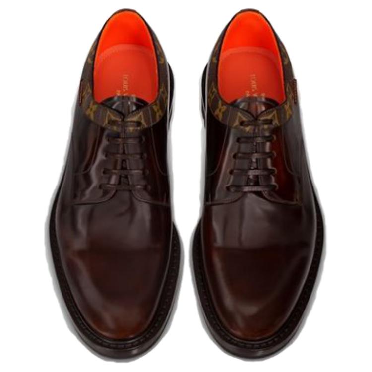 Shop Louis Vuitton Voltaire Derby Kasut ''Coklat dengan Corak Monogram Colar'' 1A8Y3Z