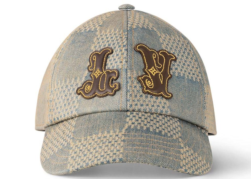 Buy Topi Louis Vuitton Washed 3D Denim Biru