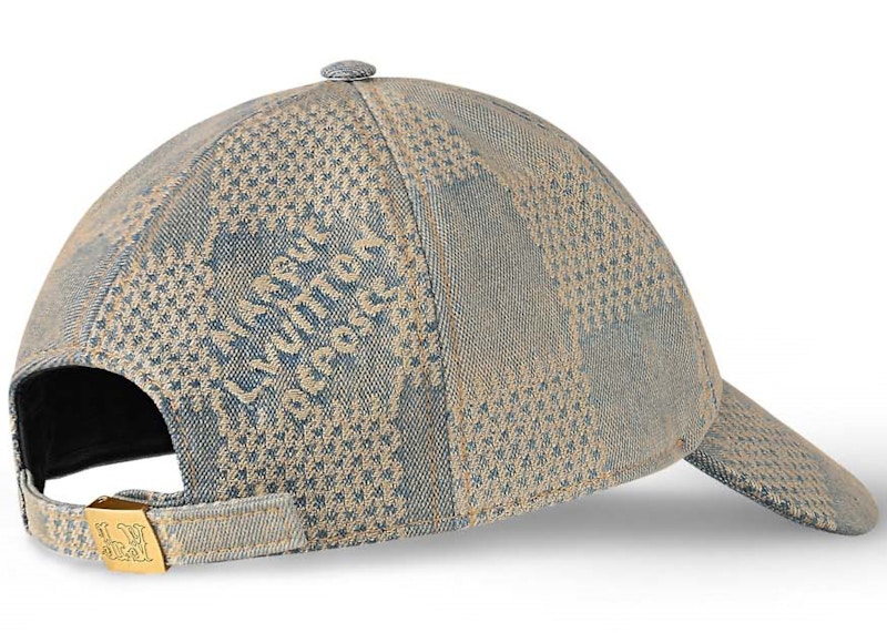 Order Topi Louis Vuitton Washed 3D Denim Biru