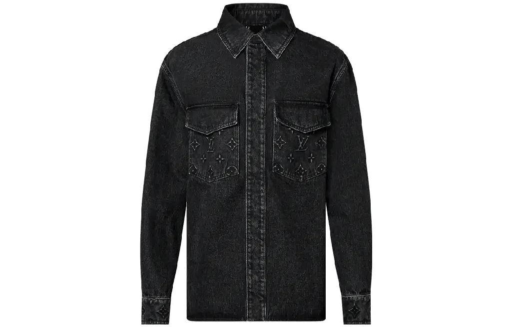 Order 路易威登水洗徽标压纹牛仔夹克男士黑色 1AFAX1