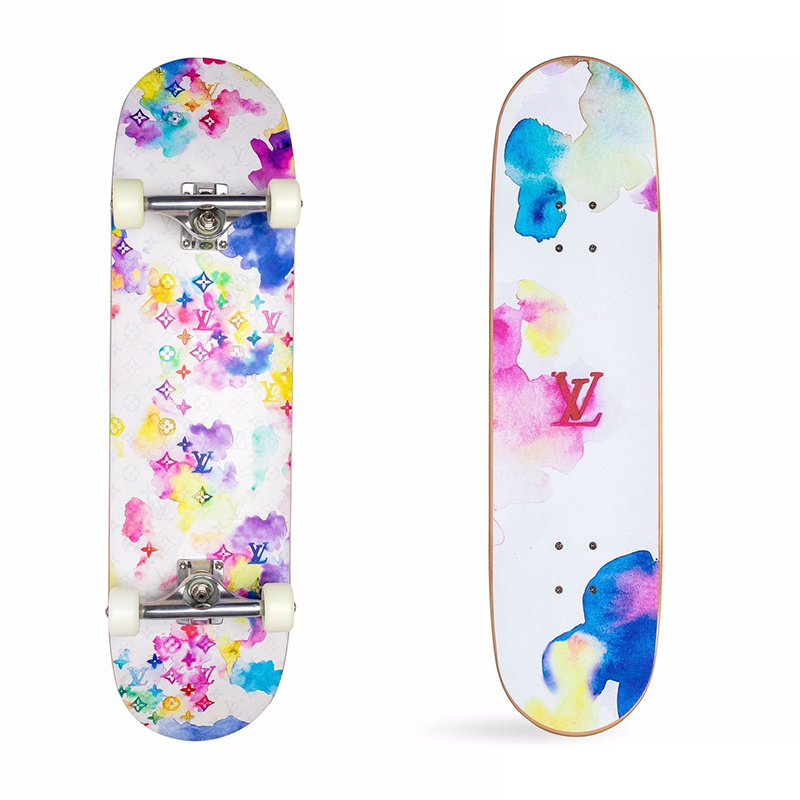 Details for Louis Vuitton Watercolor Monogram Skateboard - Unisex 7-Ply Freestyle Deck DPVC0921LVBOAR