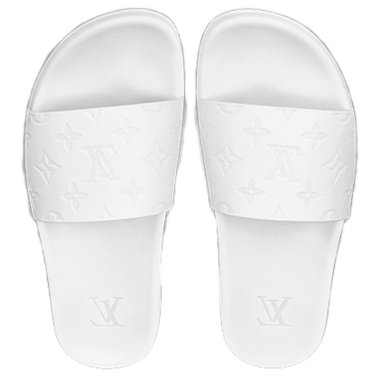 Lookbook 路易威登 Waterfront 簡約休閒時尚拖鞋 純白色