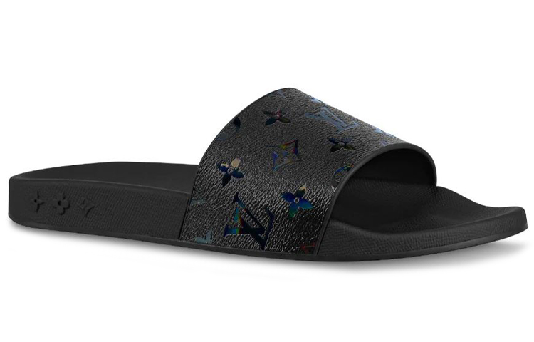 Order 路易威登 Waterfront Monogram 虹彩橡膠拖鞋 黑色