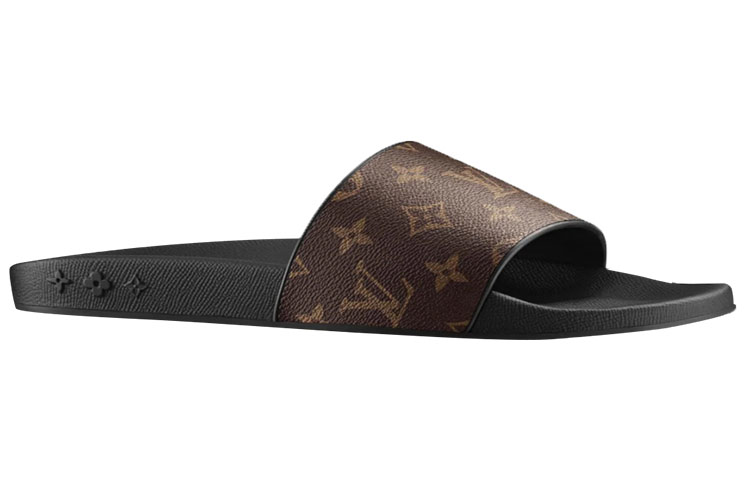 Order 路易威登 (Louis Vuitton) Waterfront 橡膠露趾平底圓頭時尚拖鞋 男款 黑棕色