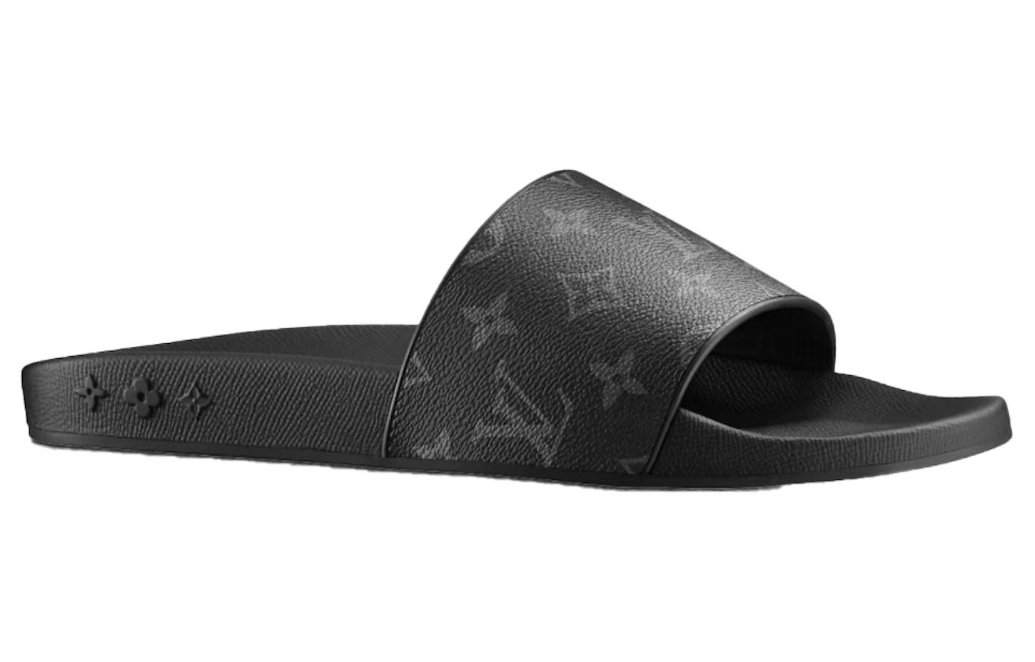 Order 路易威登 Waterfront 橡膠 套腳平跟 時尚拖鞋 男款 黑色