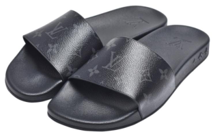 Lookbook 路易威登 Waterfront 橡膠 套腳平跟 時尚拖鞋 男款 黑色