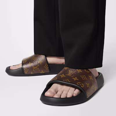 LOUIS VUITTON Waterfront 橡膠 舒適休閒 時尚拖鞋 男款 棕色 Cheap LOUIS VUITTON Waterfront 橡膠 舒適休閒 時尚拖鞋 男款 棕色