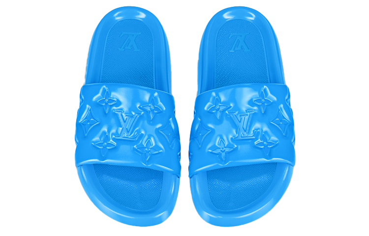 Lookbook 路易威登压纹蓝色Waterfront拖鞋 1A9ZM5