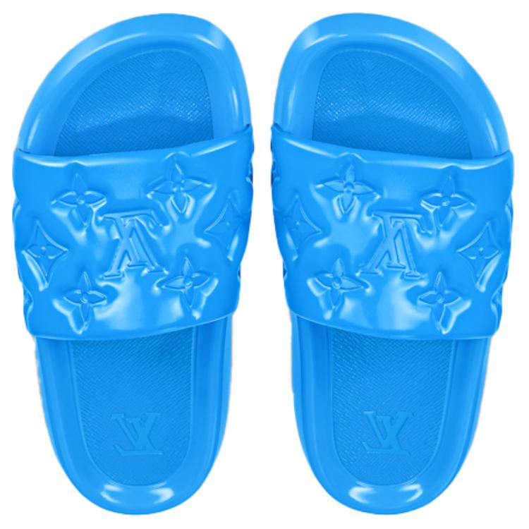 Shop 路易威登压纹蓝色Waterfront拖鞋 1A9ZM5