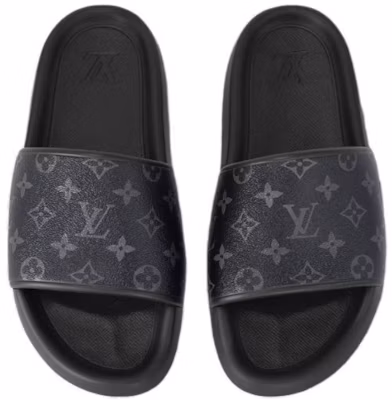 LOUIS VUITTON Waterfront 印花套穿帆布時尚拖鞋 男款 黑色 Purchase LOUIS VUITTON Waterfront 印花套穿帆布時尚拖鞋 男款 黑色