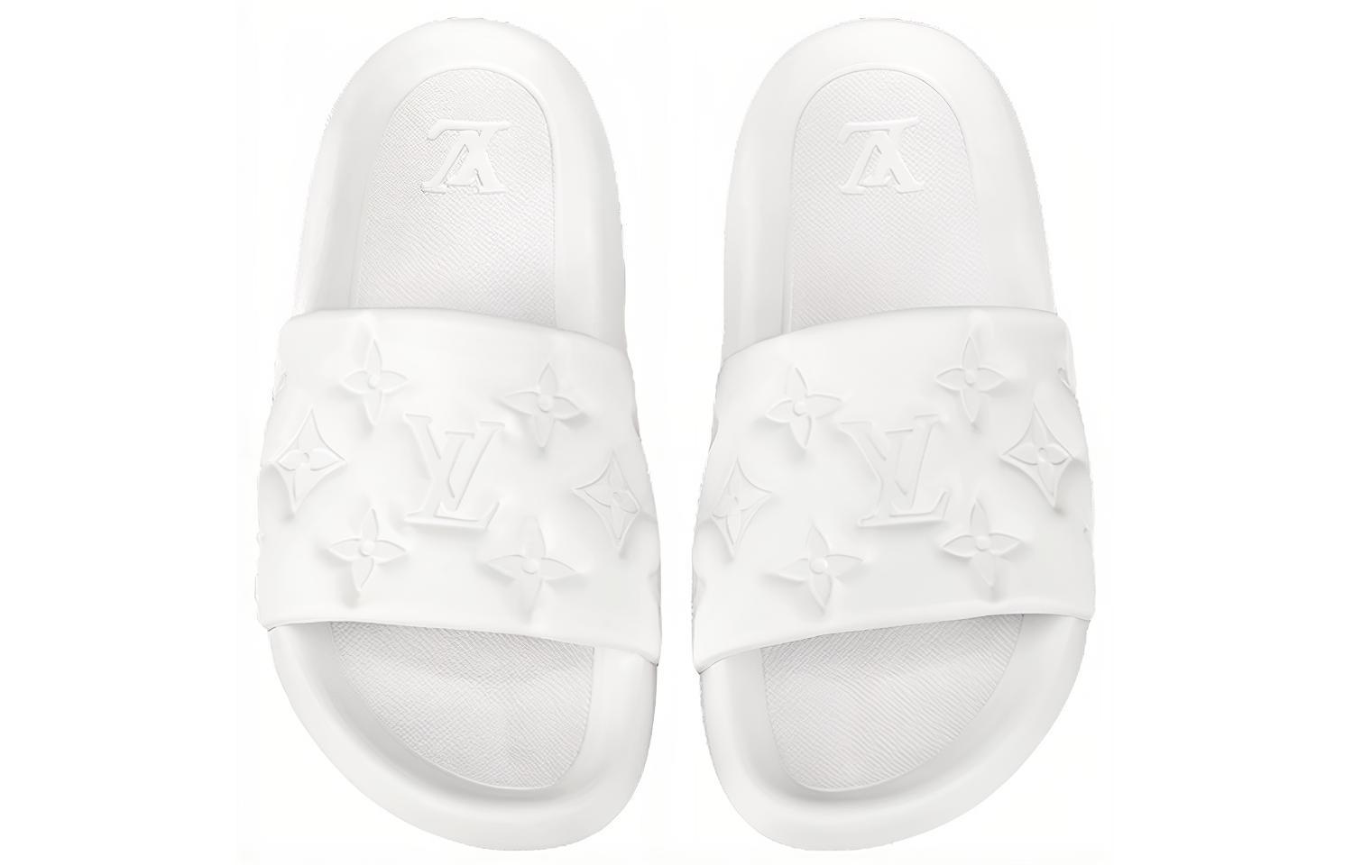 Shop 路易威登白色压纹Waterfront拖鞋 1A9FK3