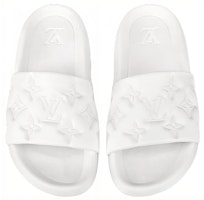 路易威登 Waterfront 橡膠壓紋露趾時尚男士拖鞋 白色 Shop 路易威登 Waterfront 橡膠壓紋露趾時尚男士拖鞋 白色