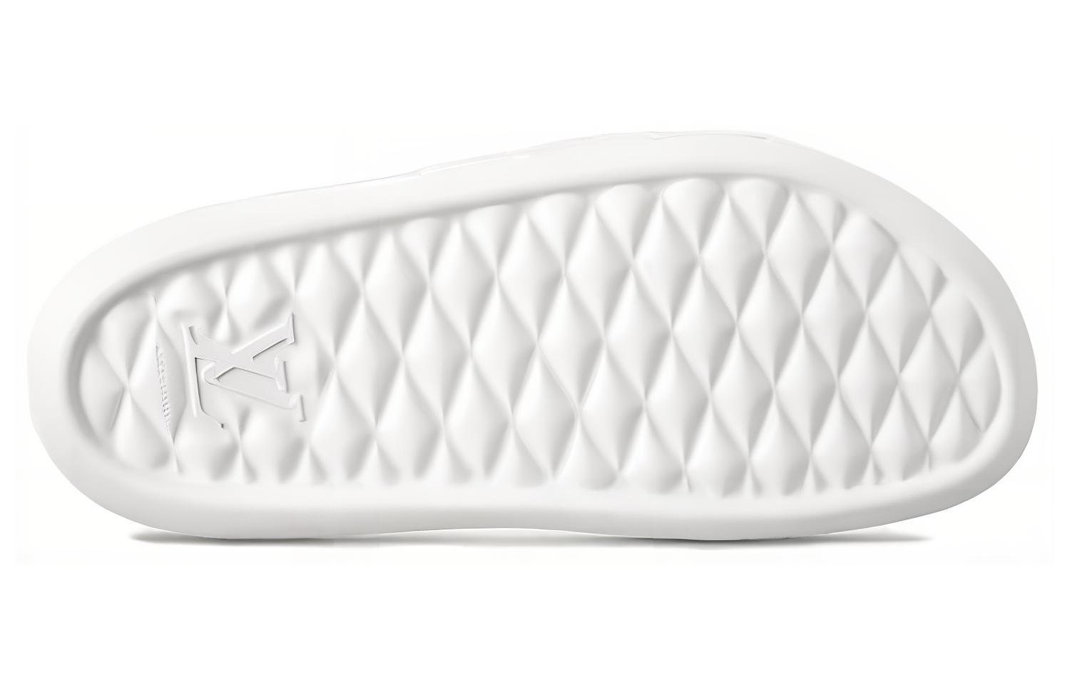 Purchase 路易威登白色压纹Waterfront拖鞋 1A9FK3