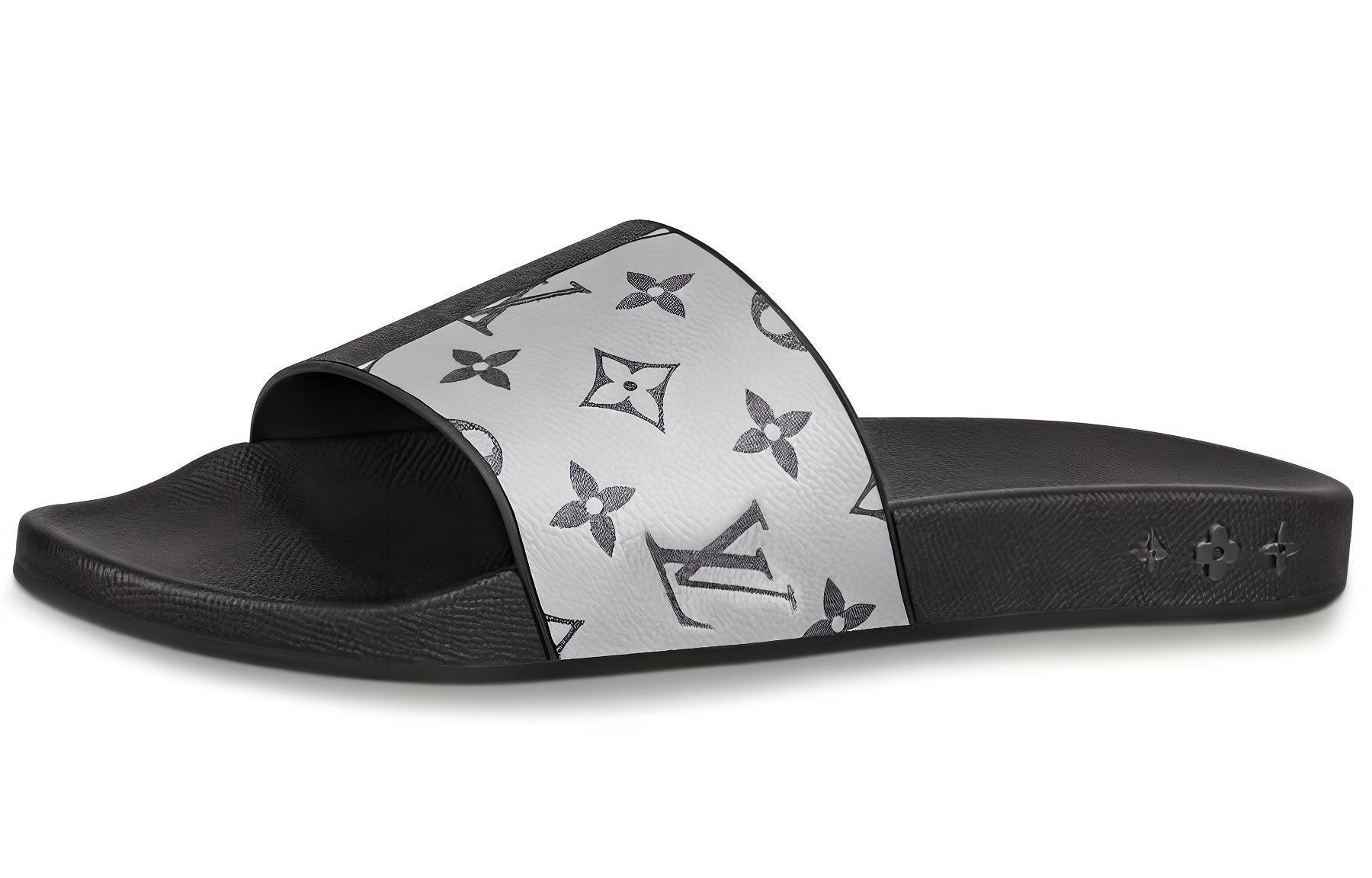 Louis Vuitton Waterfront Slides &#x27;Black White Monogram&#x27; 1A419U