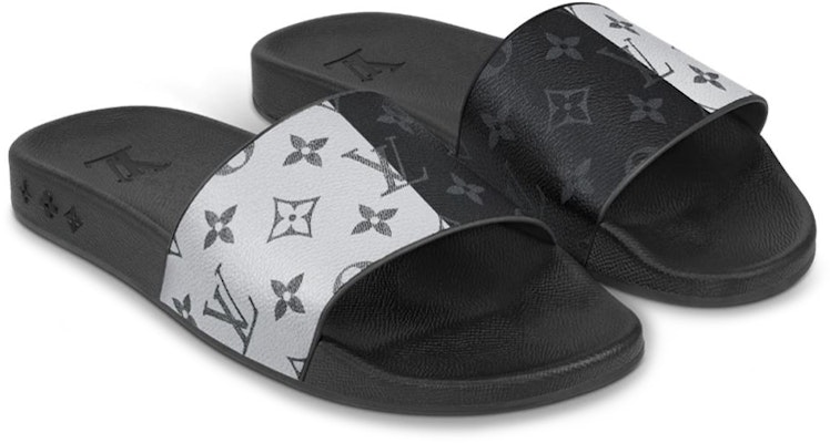 Louis Vuitton Waterfront Slides 'Black White Monogram' 1A419U Lookbook Louis Vuitton Waterfront Slides 'Black White Monogram' 1A419U