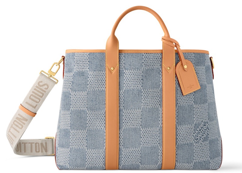 Louis Vuitton Weekend Tote Damier Denim 3D Blue Denim