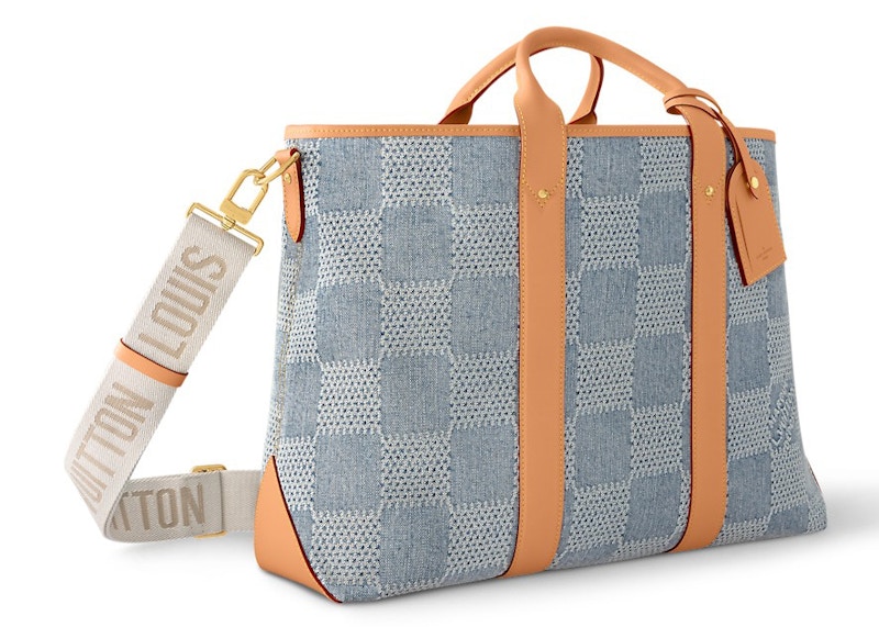 Louis Vuitton Weekend Tote Damier Denim 3D Blue Denim 圖 2