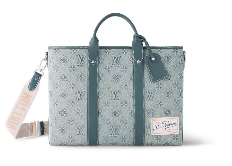 Louis Vuitton Weekend Tote NM Monogram Washed Denim coated canvas