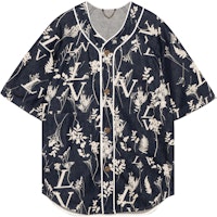 LOUIS VUITTON Wheat Print Denim Classic Short Sleeve Shirt Dark Blue 1A7XFN LOUIS VUITTON Wheat Print Denim Classic Short Sleeve Shirt Dark Blue 1A7XFN