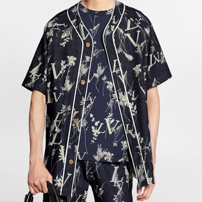 Camisa de Manga Corta Estilo Clásico Louis Vuitton Denim Azul Oscuro con Estampado Trigo 1A7XFN Shop Camisa de Manga Corta Estilo Clásico Louis Vuitton Denim Azul Oscuro con Estampado Trigo 1A7XFN