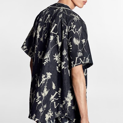 Camisa de Manga Corta Estilo Clásico Louis Vuitton Denim Azul Oscuro con Estampado Trigo 1A7XFN Purchase Camisa de Manga Corta Estilo Clásico Louis Vuitton Denim Azul Oscuro con Estampado Trigo 1A7XFN