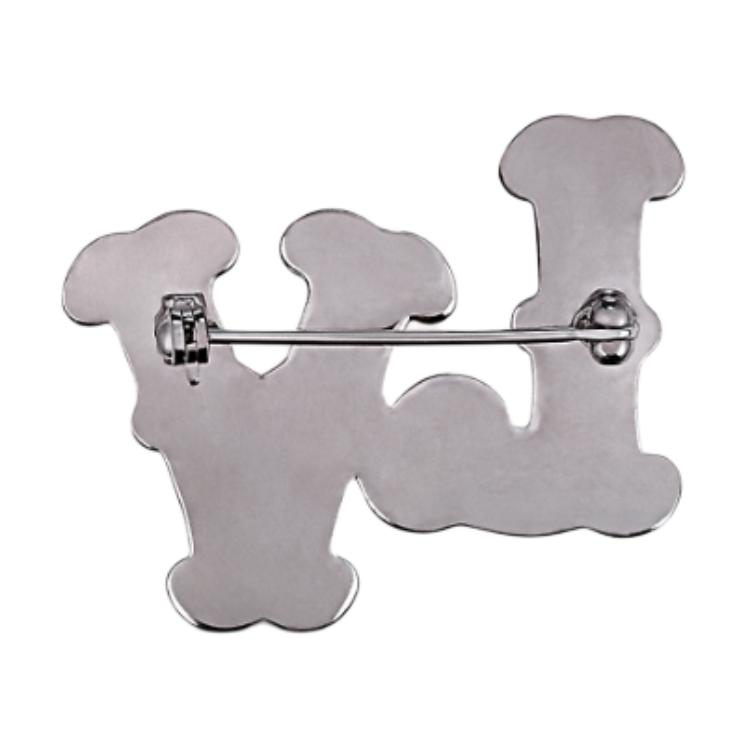 LOUIS VUITTON White Brass Brooch with Inlaid Design for Men M02052 圖 3